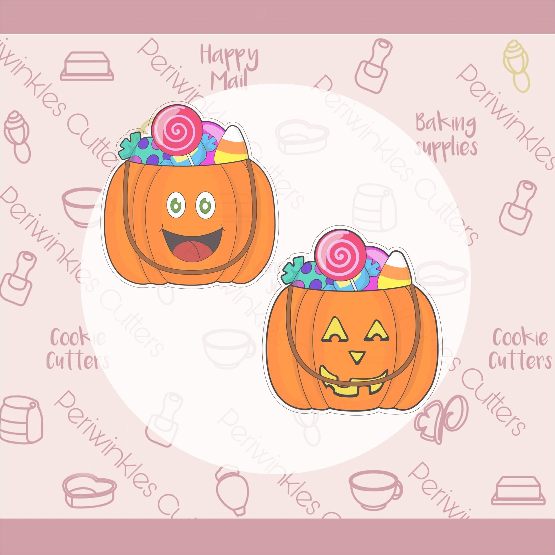 Pumpkin Candy Pail Cookie Cutter - Periwinkles Cutters
