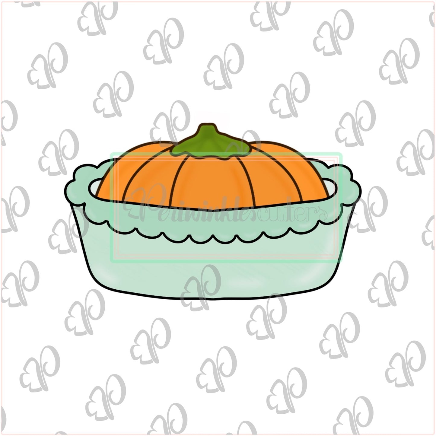 Pumpkin Casserole Cookie Cutter - Fall Food - Periwinkles Cutters