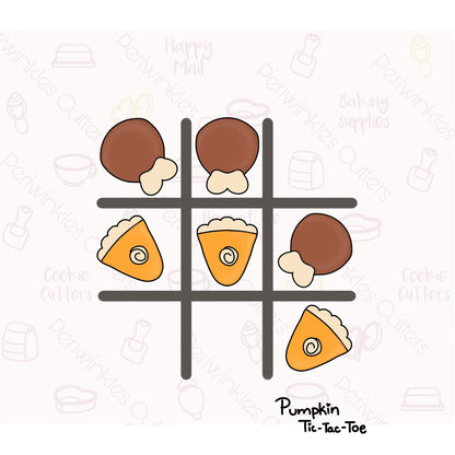 Pumpkin Tic Tac Toe - Candy Corn and Caramel Cookie Cutter - Periwinkles Cutters