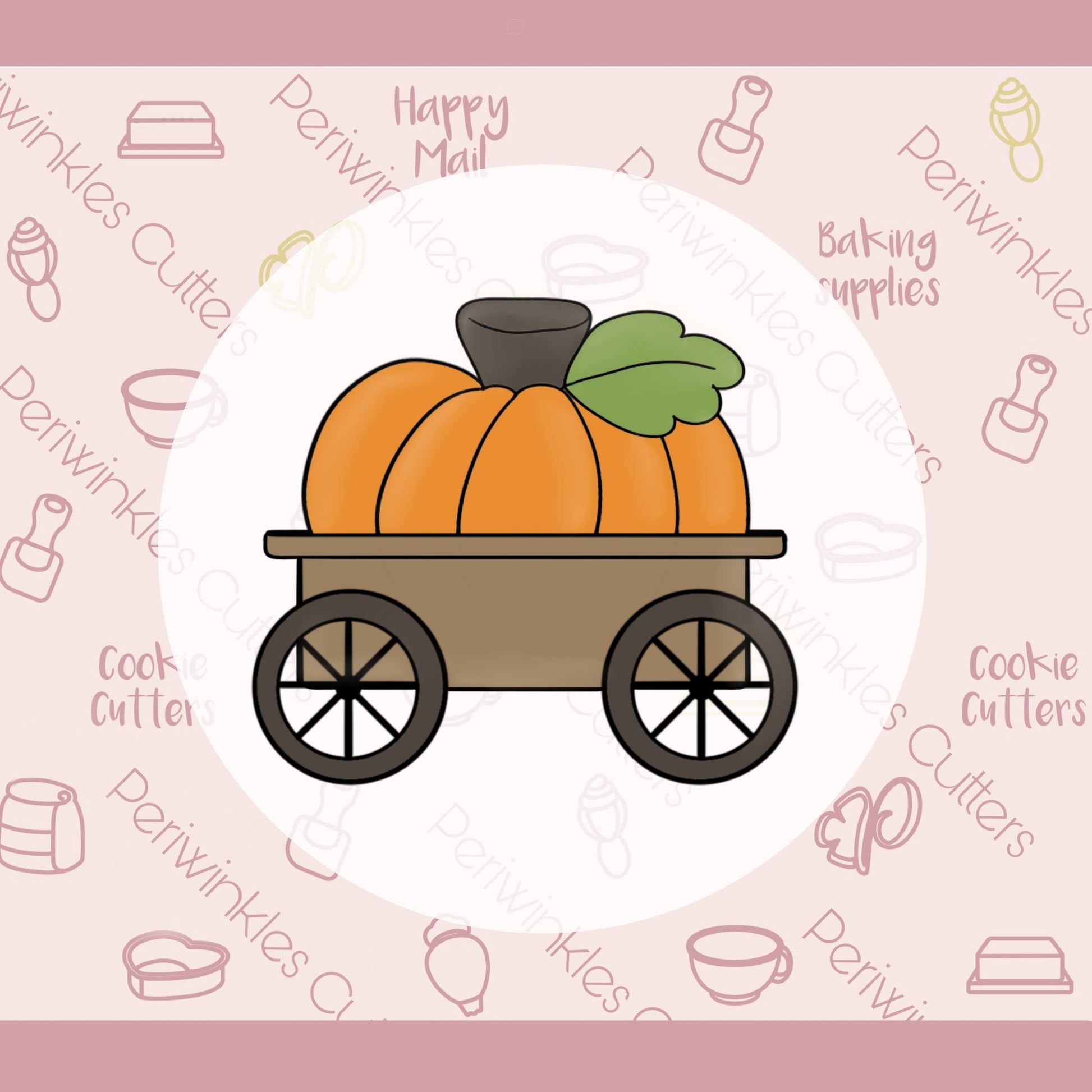 Pumpkin Wagon Cookie Cutter - Periwinkles Cutters