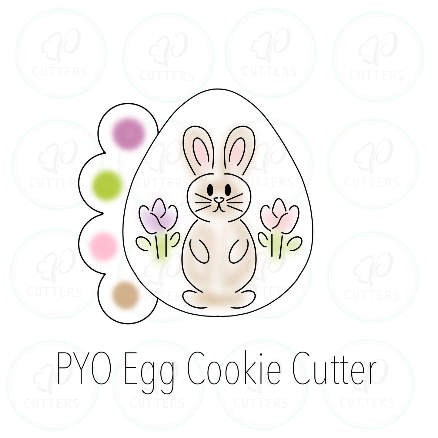 PYO Egg Cookie Cutter - Easter Cookie Cutter - Periwinkles Cutters
