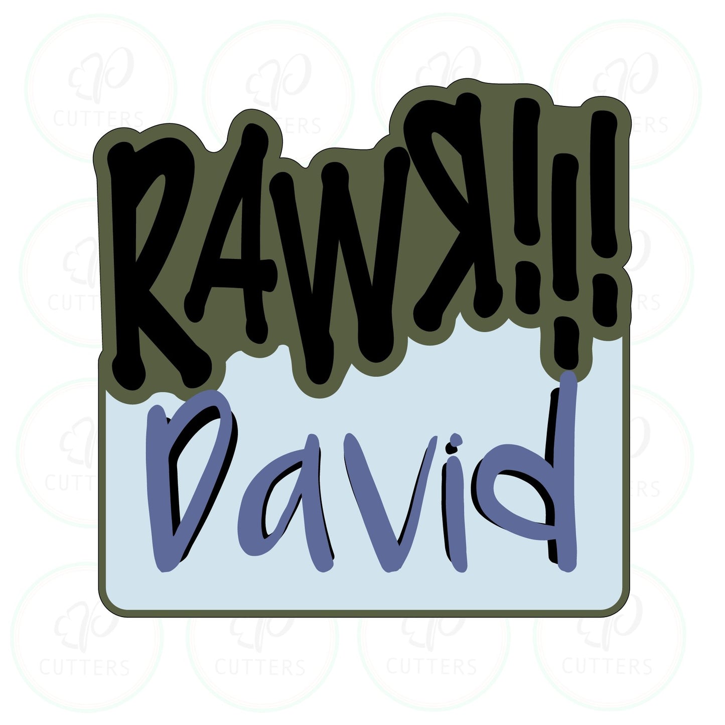 Rawr!!! Plaque Cookie Cutter - Periwinkles Cutters