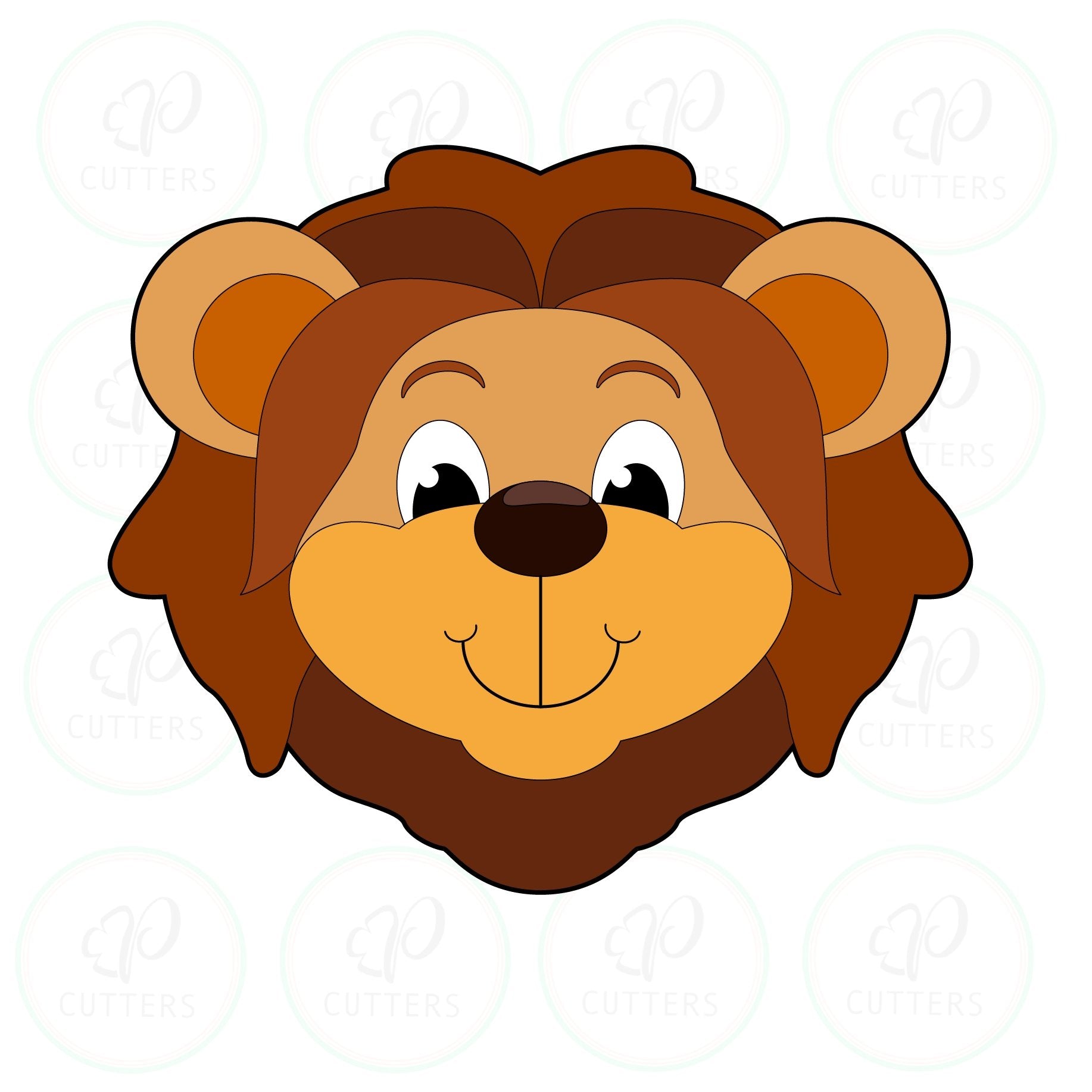Safari Lion Head Cookie Cutter - Periwinkles Cutters