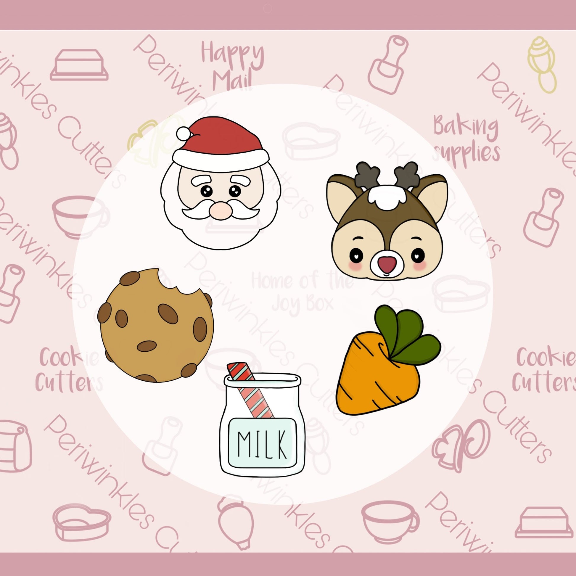 Santa Cookies Mini Set of Cookie Cutter Periwinkles Cutters