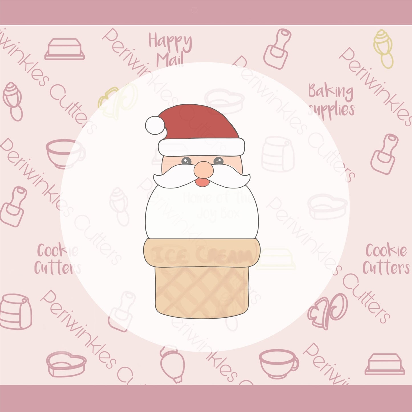 Santa Ice Cream Cookie Cutter - Periwinkles Cutters