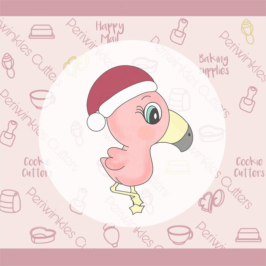 Santa's Hat Flamingo Cookie Cutter - Periwinkles Cutters