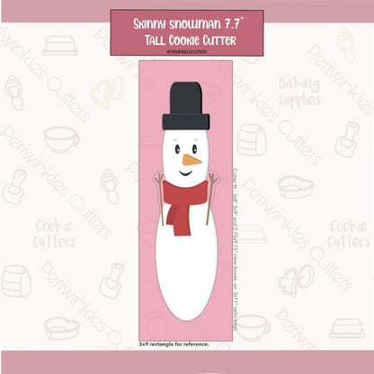 Skinny Long Snowman Cutter 7.7" - Periwinkles Cutters Cookie Cutters