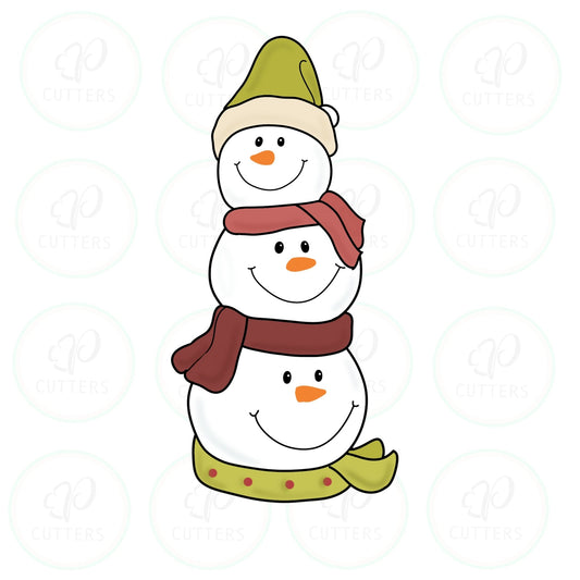 Snowmen Stack Cookie Cutter - Periwinkles Cutters
