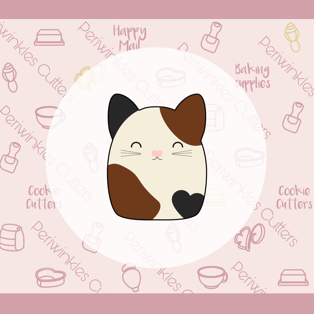 Squish Cat / Fox Cookie Cutter - Periwinkles Cutters Cookie Cutter