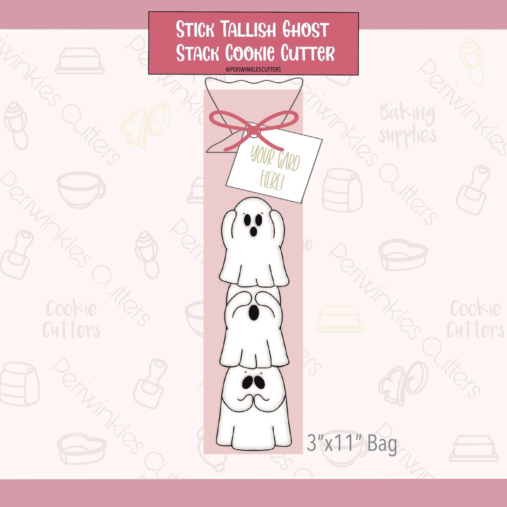 Ghost Stack Stick Tallish Ghost Stack Cookie Cutter - Periwinkles Cutters