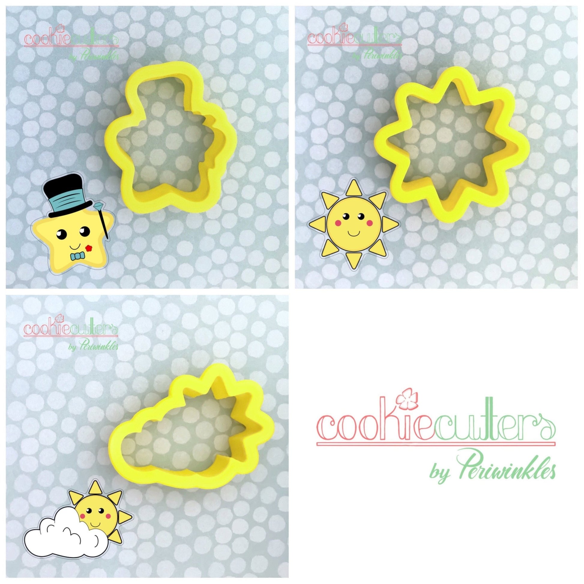 Sun in a Cloud Cookie Cutter - Periwinkles Cutters
