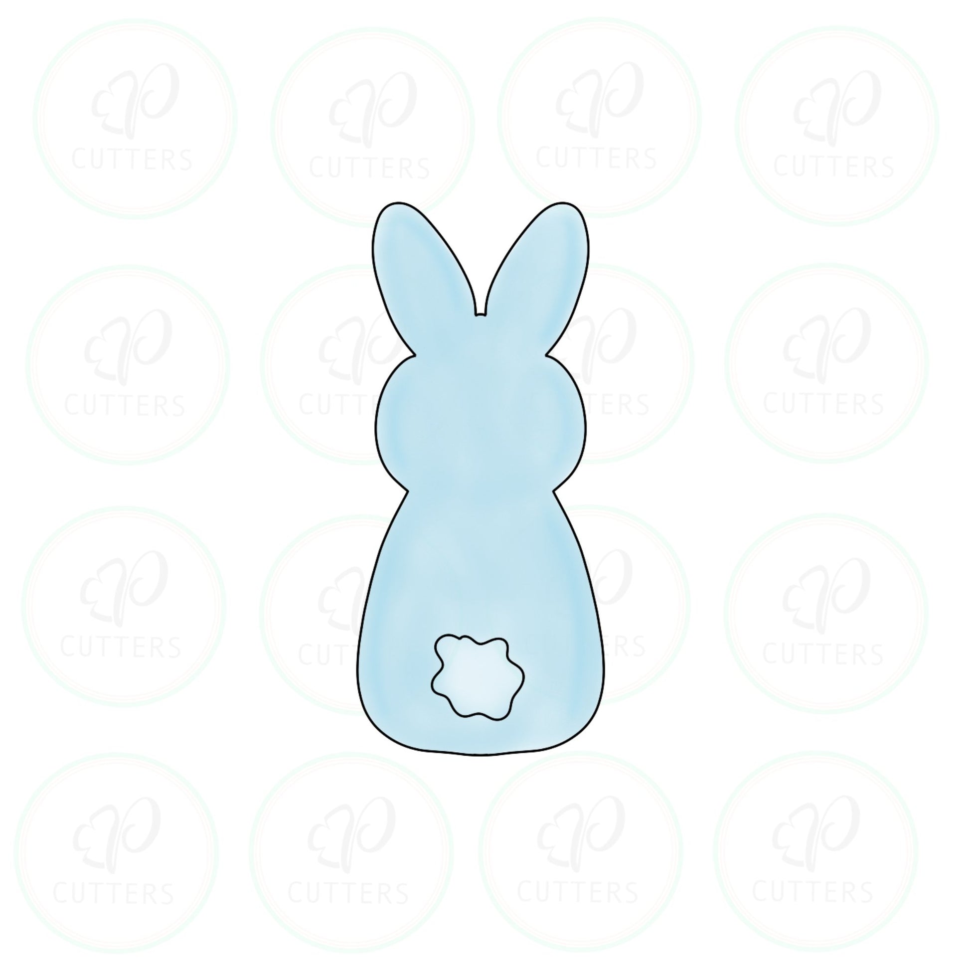Tall Blue Bunny - Tall Cookie Cutter - Periwinkles Cutters