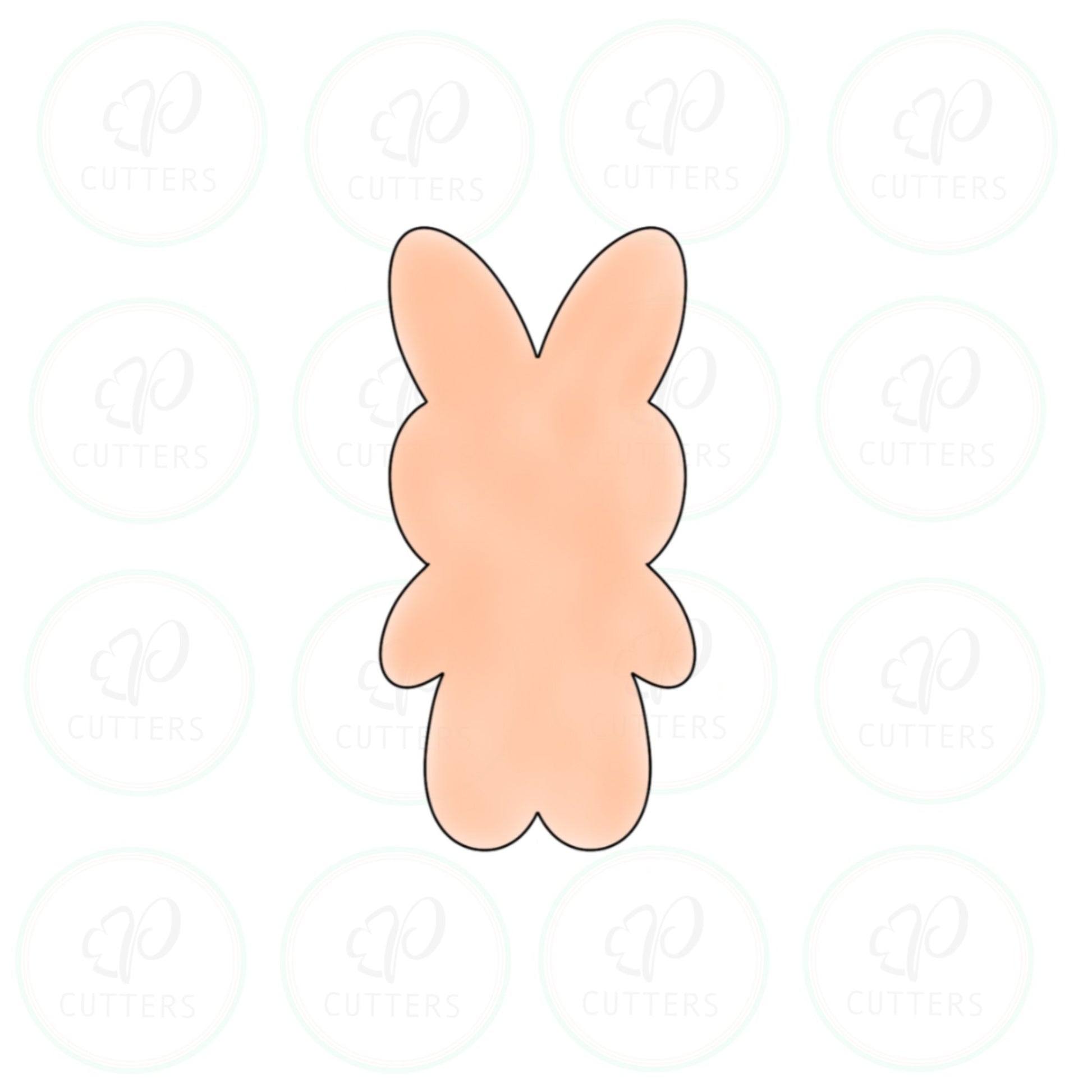 Tall Orange Bunny - Tall Cookie Cutter - Periwinkles Cutters
