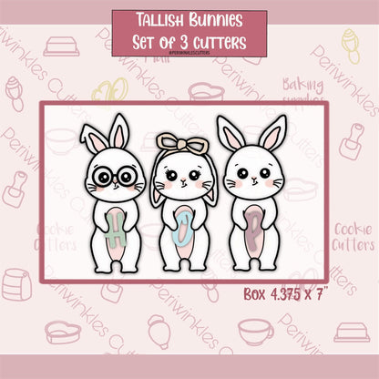 Tallish Bunnies Set of 3 Cookie Cutters - Periwinkles Cutters