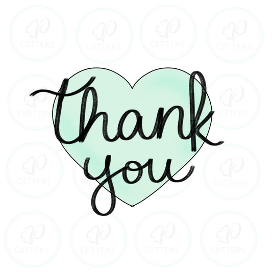 Thank You Heart Cookie Cutter - Periwinkles Cutters