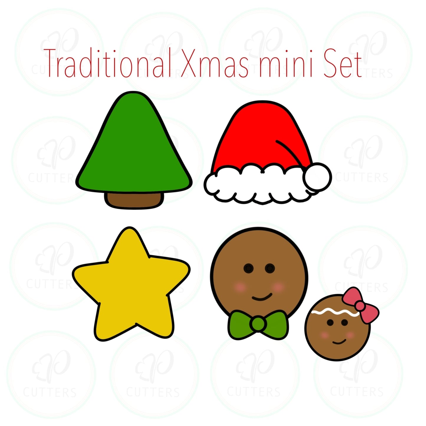 Traditional Christmas Mini Set Cookie Cutter - Periwinkles Cutters