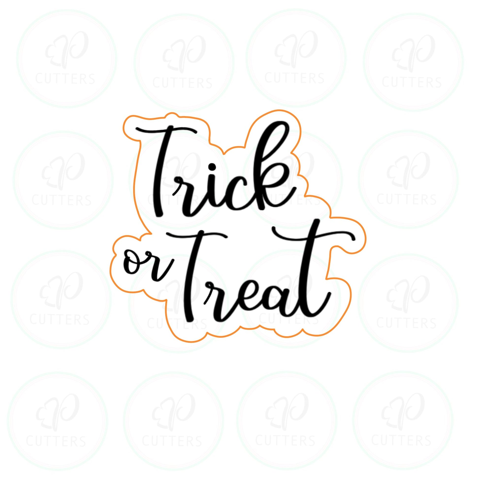 Trick or Treat Plaque Cookie Cutter - Periwinkles Cutters