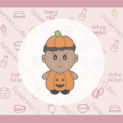 Trick or Treater Pumpkin Boy Cookie Cutter - Periwinkles Cutters