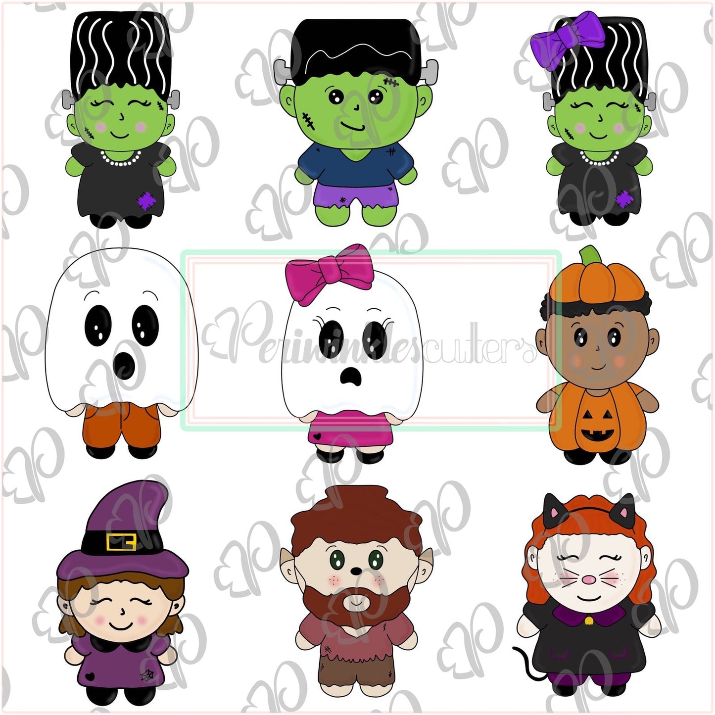 Trick or Treaters Halloween Set 9 Cookie Cutter - Periwinkles Cutters