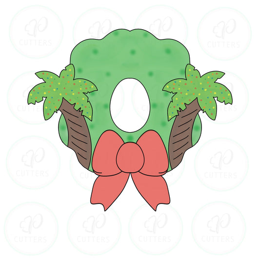 Tropical Christmas Door Wreath Cookie Cutter - Periwinkles Cutters