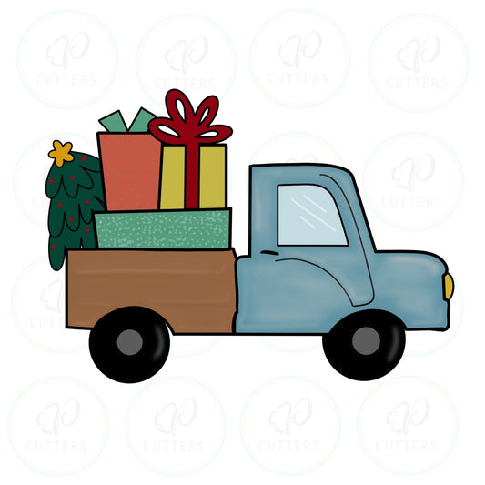 Truck with Gifts and Tree Cookie Cutter - Periwinkles Cutters