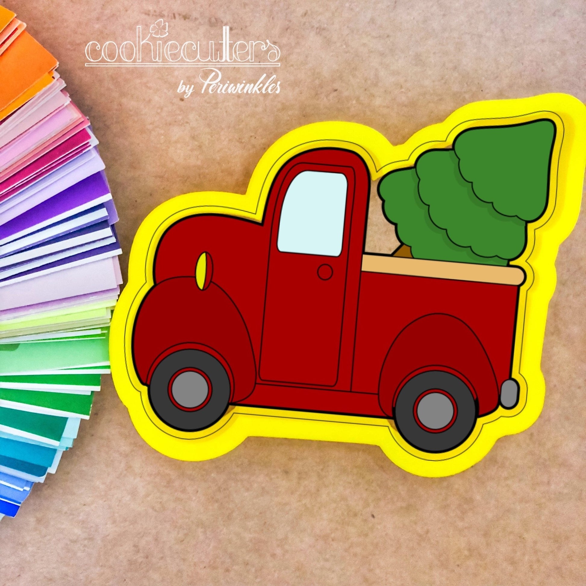 Truck with Tree Cookie Cutter - Periwinkles Cutters