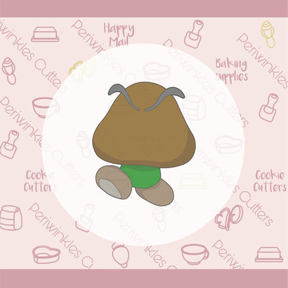 Video Game Brown Mushroom Cookie Cutter - Periwinkles Cutters