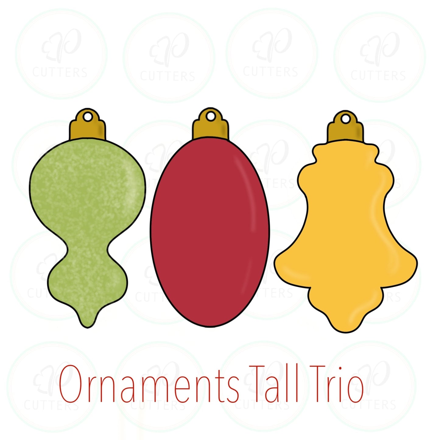 Vintage Ornaments - Ornaments Tall Trio - Christmas Decor - Periwinkles Cutters