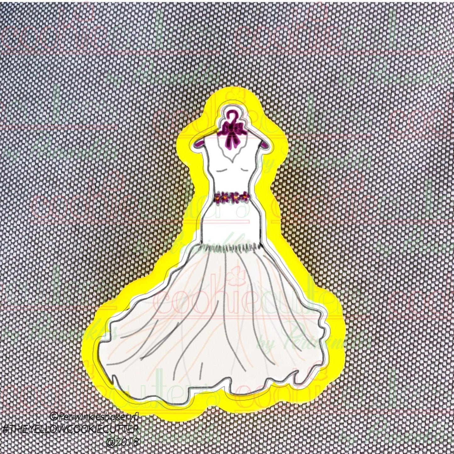 Wedding Dress on a hanger Cookie Cutter - Periwinkles Cutters