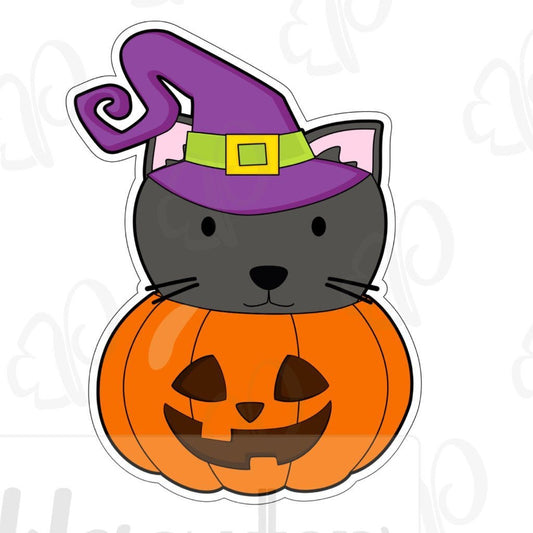 Witch Cat Pumpkin Cookie Cutter - Periwinkles Cutters