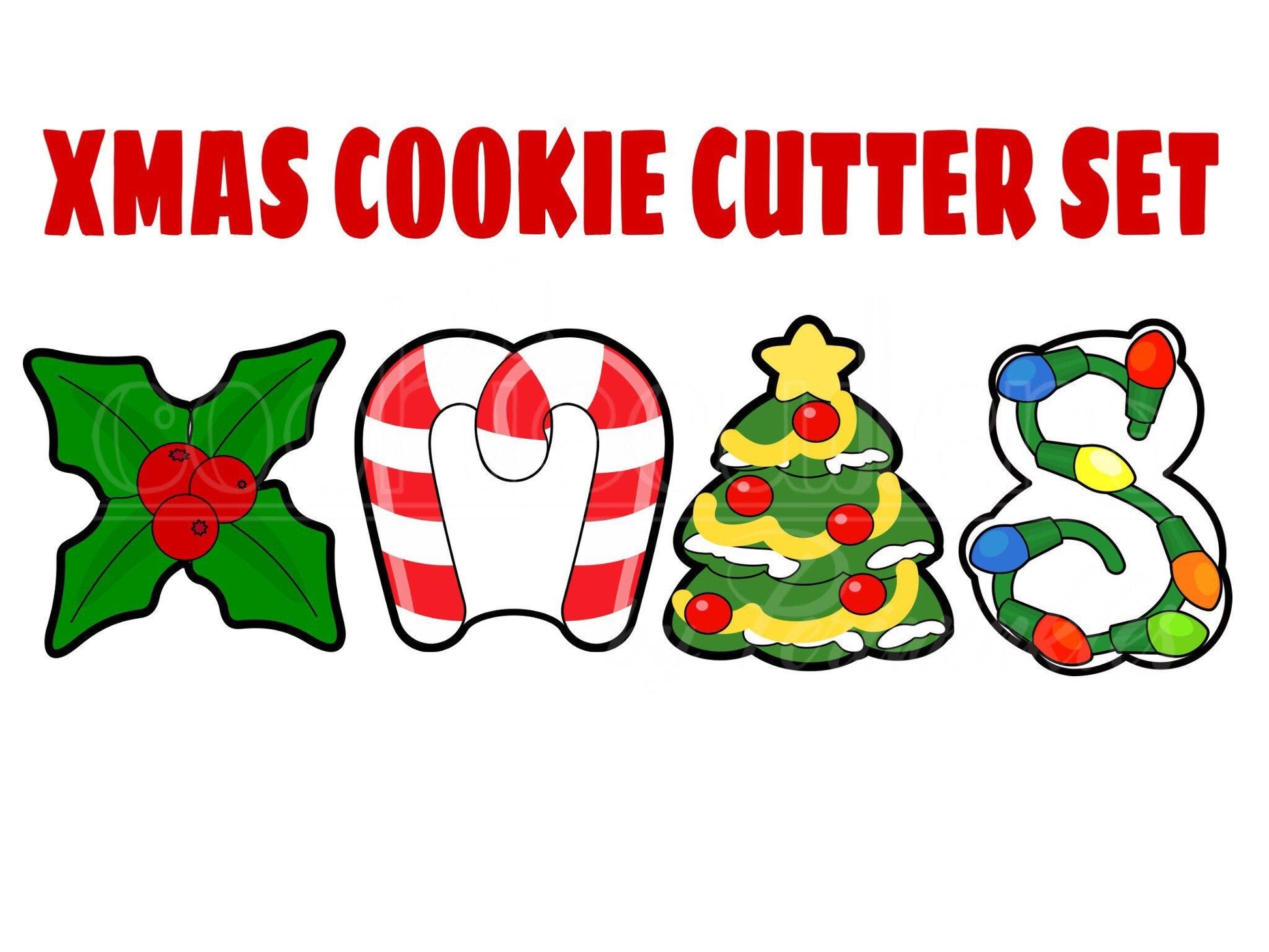XMAS Letters MINI Cookie Cutter - Periwinkles Cutters