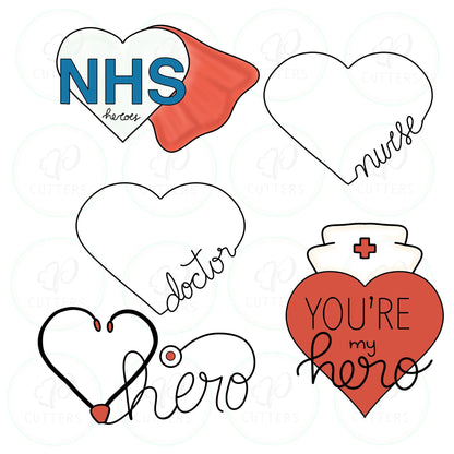 You’re my Hero nurse heart ♥️ Cookie Cutter - Periwinkles Cutters